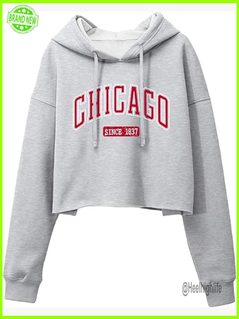 Women's Cropped Graphic Hoodie Long Sleeve Fleece Pullover Workout